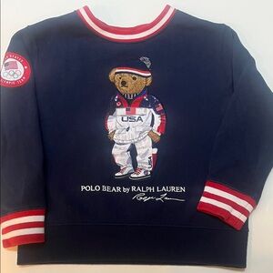 Ralph Lauren Kids Navy Sweatshirt with Olympic Polo Bear